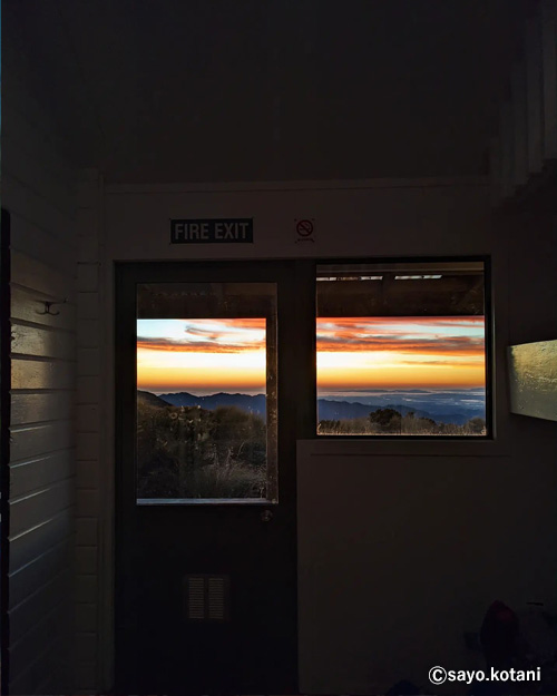 Window view at the sunrise hut