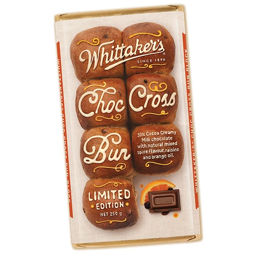 Whittaker'sの新商品「Choc Cross Bun」