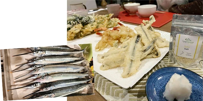 釣ったサヨリで天ぷら！