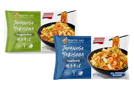 味の素 焼きそば
電子レンジで温めるだけで、食べたいときにすぐ楽しめる、本格的な日本の屋台風焼きそばです。トレイ入りなので盛り付けるお皿も不要なのが嬉しい!コクのあるオイスターソース味をベースに、野菜たっぷりタイプとシーフードタイプの2種類。忙しい日の一品に。