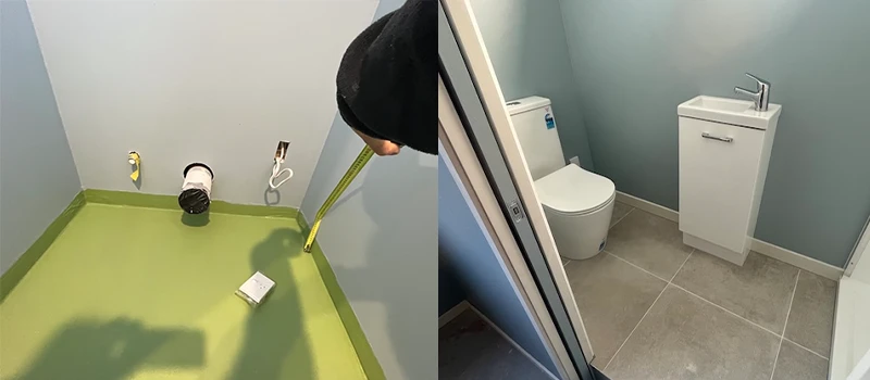 バスルーム部分の防水作業